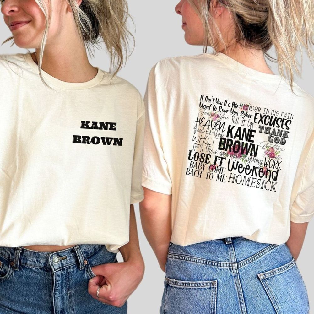 Kane Brown Country Music Tracklist Shirt 2 Sided T Shirt